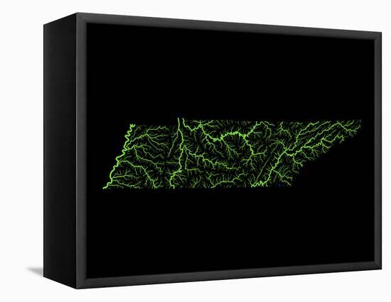 River Basins Of Tennessee In Rainbow Colours-Grasshopper Geography-Framed Premier Image Canvas