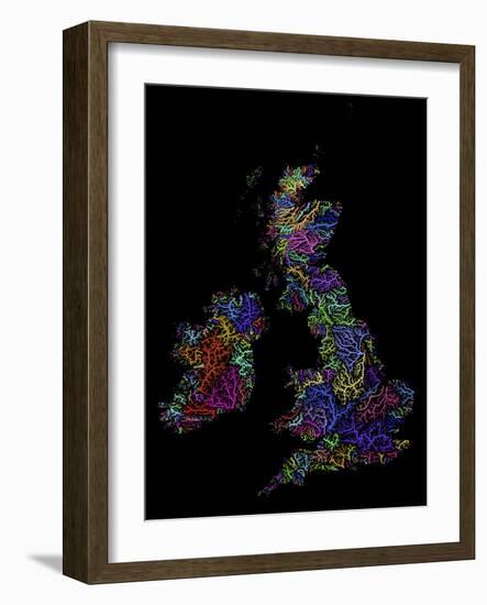 River Basins of the British Isles in Rainbow Colours-Grasshopper Geography-Framed Giclee Print