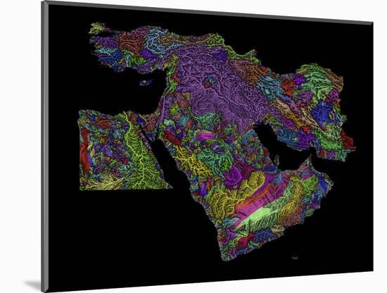 River Basins Of The Middle East In Rainbow Colours-Grasshopper Geography-Mounted Premium Giclee Print