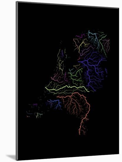 River Basins Of The Netherlands In Rainbow Colours-Grasshopper Geography-Mounted Giclee Print