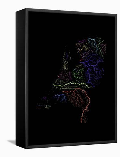 River Basins Of The Netherlands In Rainbow Colours-Grasshopper Geography-Framed Premier Image Canvas