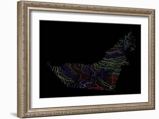 River Basins Of The United Arab Emirates In Rainbow Colours-Grasshopper Geography-Framed Giclee Print