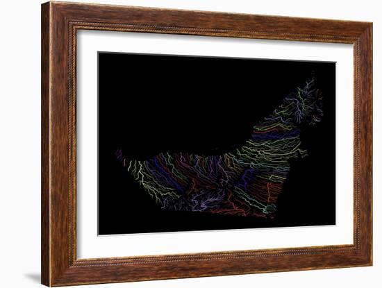 River Basins Of The United Arab Emirates In Rainbow Colours-Grasshopper Geography-Framed Giclee Print