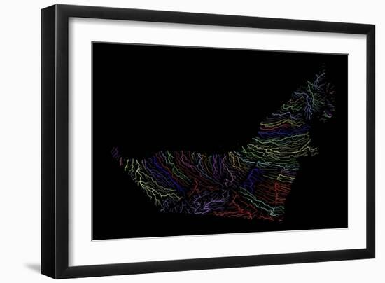 River Basins Of The United Arab Emirates In Rainbow Colours-Grasshopper Geography-Framed Giclee Print