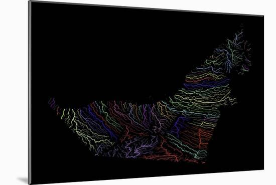 River Basins Of The United Arab Emirates In Rainbow Colours-Grasshopper Geography-Mounted Giclee Print