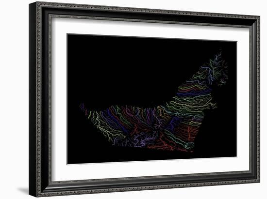 River Basins Of The United Arab Emirates In Rainbow Colours-Grasshopper Geography-Framed Giclee Print