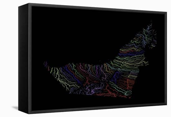 River Basins Of The United Arab Emirates In Rainbow Colours-Grasshopper Geography-Framed Premier Image Canvas