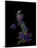 River Basins Of The United Kingdom In Rainbow Colours-Grasshopper Geography-Mounted Giclee Print