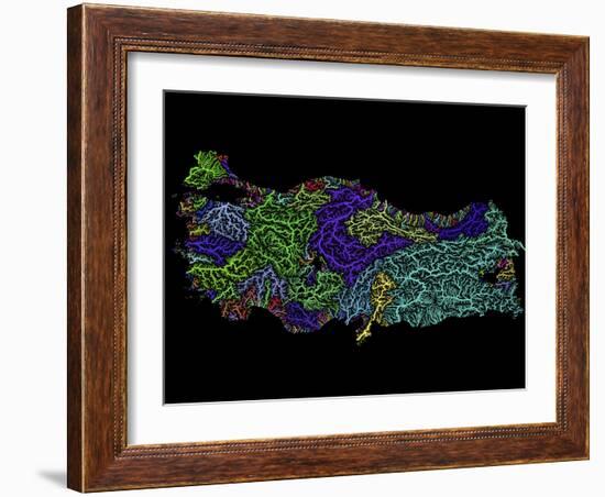 River Basins Of Turkey In Rainbow Colours-Grasshopper Geography-Framed Giclee Print