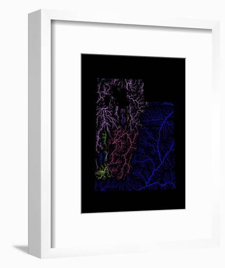 River Basins Of Utah In Rainbow Colours-Grasshopper Geography-Framed Giclee Print