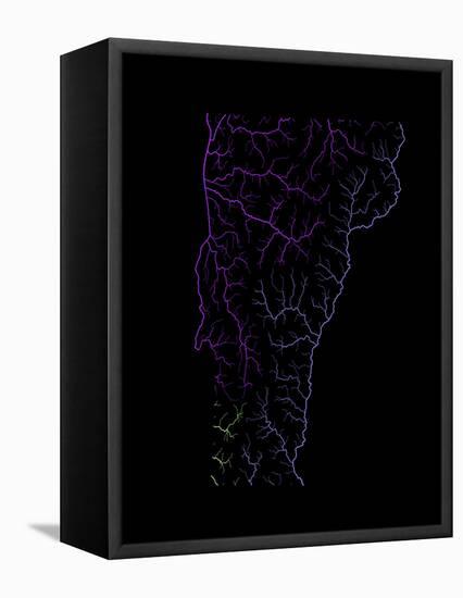 River Basins Of Vermont In Rainbow Colours-Grasshopper Geography-Framed Premier Image Canvas