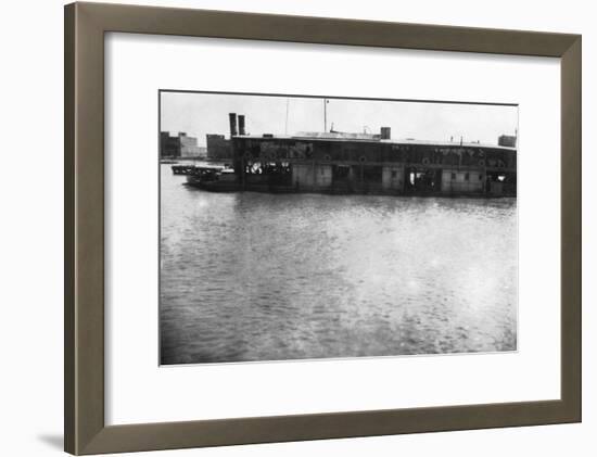 River Boat on the Tigris, Mosul, Mesopotamia, 1918-null-Framed Giclee Print