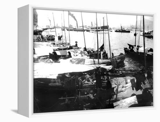 River Boats, Saigon, 1900-null-Framed Premier Image Canvas