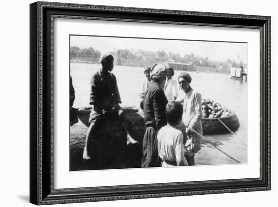 River Craft Laden with Melons, Tigris River, Baghdad, Iraq, 1917-1919-null-Framed Giclee Print