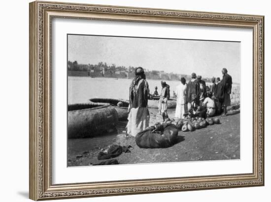 River Craft Laden with Melons, Tigris River, Baghdad, Iraq, 1917-1919-null-Framed Giclee Print