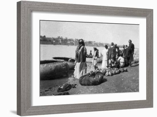 River Craft Laden with Melons, Tigris River, Baghdad, Iraq, 1917-1919-null-Framed Giclee Print