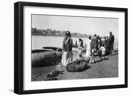 River Craft Laden with Melons, Tigris River, Baghdad, Iraq, 1917-1919-null-Framed Giclee Print