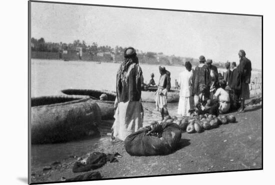 River Craft Laden with Melons, Tigris River, Baghdad, Iraq, 1917-1919-null-Mounted Giclee Print