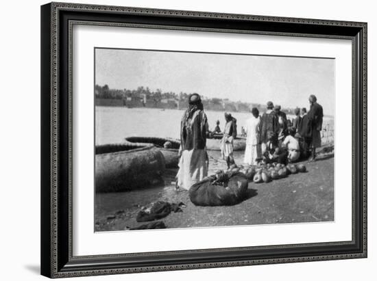 River Craft Laden with Melons, Tigris River, Baghdad, Iraq, 1917-1919-null-Framed Giclee Print