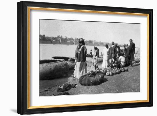 River Craft Laden with Melons, Tigris River, Baghdad, Iraq, 1917-1919-null-Framed Giclee Print