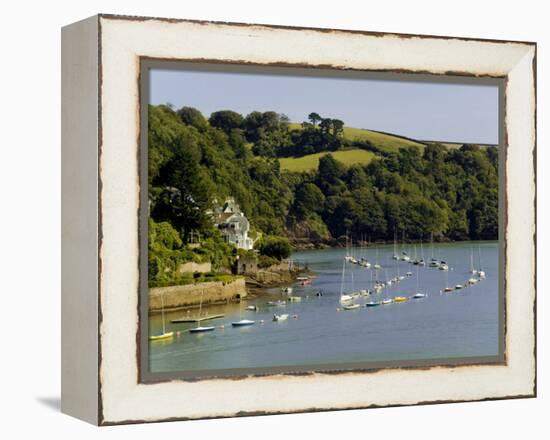 River Dart Estuary, Dartmouth, South Hams, Devon, England, United Kingdom-David Hughes-Framed Premier Image Canvas