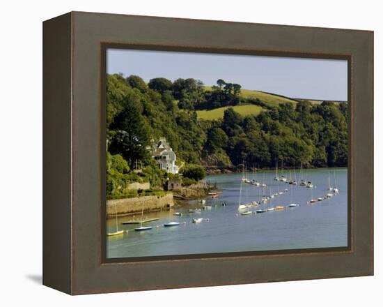 River Dart Estuary, Dartmouth, South Hams, Devon, England, United Kingdom-David Hughes-Framed Premier Image Canvas