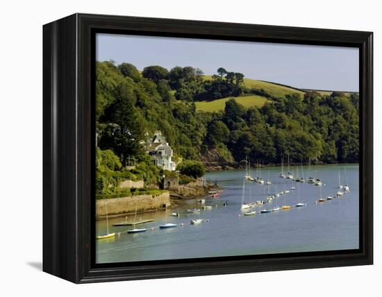 River Dart Estuary, Dartmouth, South Hams, Devon, England, United Kingdom-David Hughes-Framed Premier Image Canvas