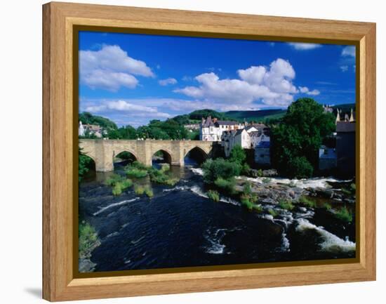 River Dee Flowing Under Bridge Through Town, Llangollen, United Kingdom-Anders Blomqvist-Framed Premier Image Canvas