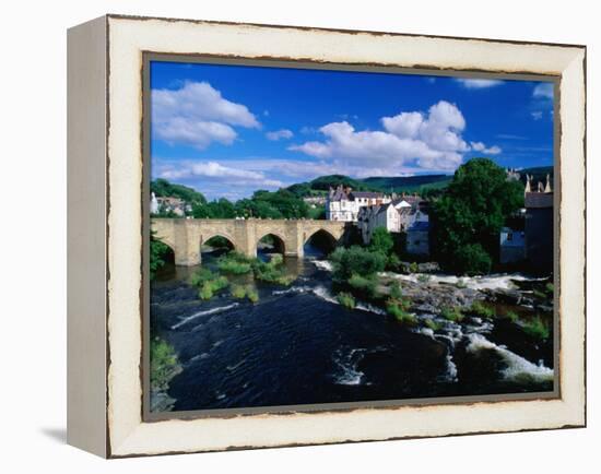 River Dee Flowing Under Bridge Through Town, Llangollen, United Kingdom-Anders Blomqvist-Framed Premier Image Canvas