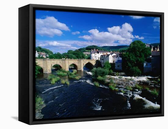 River Dee Flowing Under Bridge Through Town, Llangollen, United Kingdom-Anders Blomqvist-Framed Premier Image Canvas