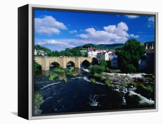 River Dee Flowing Under Bridge Through Town, Llangollen, United Kingdom-Anders Blomqvist-Framed Premier Image Canvas