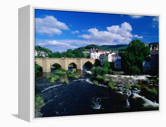 River Dee Flowing Under Bridge Through Town, Llangollen, United Kingdom-Anders Blomqvist-Framed Premier Image Canvas