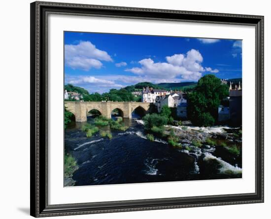 River Dee Flowing Under Bridge Through Town, Llangollen, United Kingdom-Anders Blomqvist-Framed Photographic Print