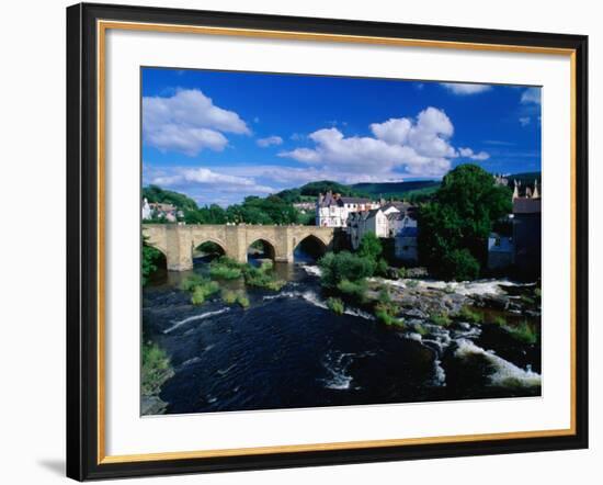 River Dee Flowing Under Bridge Through Town, Llangollen, United Kingdom-Anders Blomqvist-Framed Photographic Print