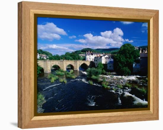 River Dee Flowing Under Bridge Through Town, Llangollen, United Kingdom-Anders Blomqvist-Framed Premier Image Canvas