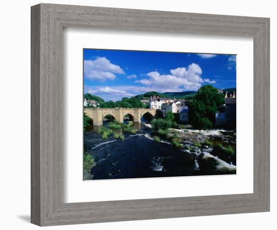 River Dee Flowing Under Bridge Through Town, Llangollen, United Kingdom-Anders Blomqvist-Framed Photographic Print