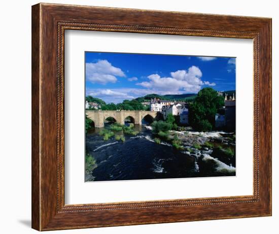 River Dee Flowing Under Bridge Through Town, Llangollen, United Kingdom-Anders Blomqvist-Framed Photographic Print