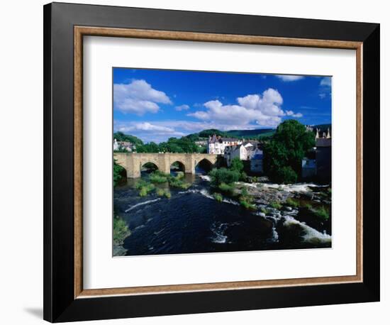 River Dee Flowing Under Bridge Through Town, Llangollen, United Kingdom-Anders Blomqvist-Framed Photographic Print