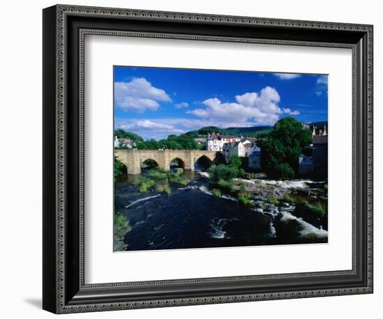 River Dee Flowing Under Bridge Through Town, Llangollen, United Kingdom-Anders Blomqvist-Framed Photographic Print