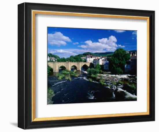 River Dee Flowing Under Bridge Through Town, Llangollen, United Kingdom-Anders Blomqvist-Framed Photographic Print