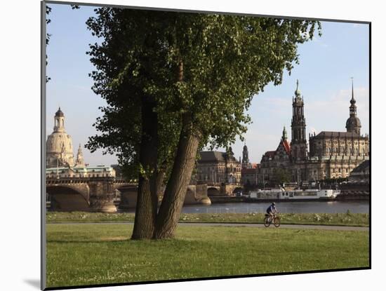 River Elbe, Hofkirche, Castle, and Frauenkirche, Dresden, Saxony, Germany-Dallas & John Heaton-Mounted Photographic Print