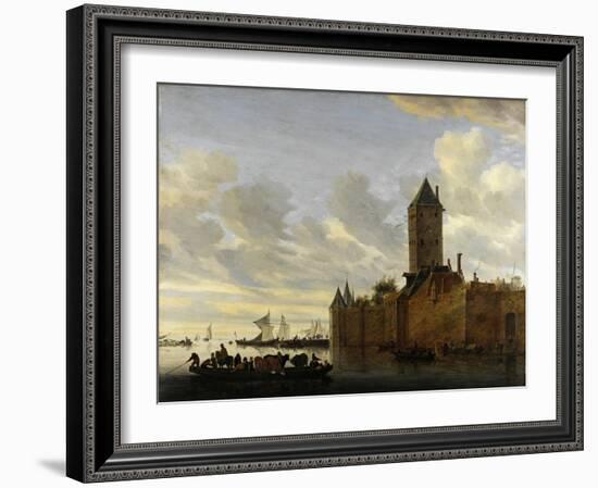 River Estuary with Fortified Town-Salomon Jacobsz van Ruisdael-Framed Giclee Print