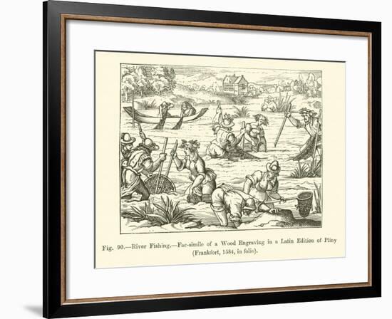 River Fishing-null-Framed Giclee Print