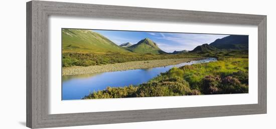 River Flowing on a Landscape, River Sligachan, Glen Sligachan, Isle of Skye, Scotland-null-Framed Photographic Print