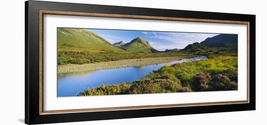 River Flowing on a Landscape, River Sligachan, Glen Sligachan, Isle of Skye, Scotland-null-Framed Photographic Print