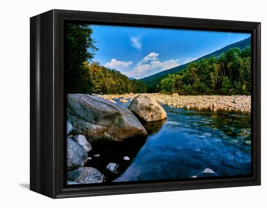 River flowing through a forest, Swift River, Kancamagus Highway, White Mountain National Forest...-null-Framed Premier Image Canvas