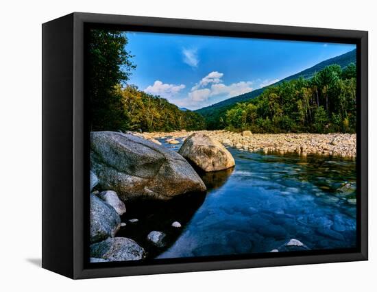 River flowing through a forest, Swift River, Kancamagus Highway, White Mountain National Forest...-null-Framed Premier Image Canvas