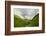 River Flowing through a Valley in the Scottish Highlands, the Mountains are Covered in Clouds-unkreatives-Framed Photographic Print