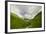 River Flowing through a Valley in the Scottish Highlands, the Mountains are Covered in Clouds-unkreatives-Framed Photographic Print