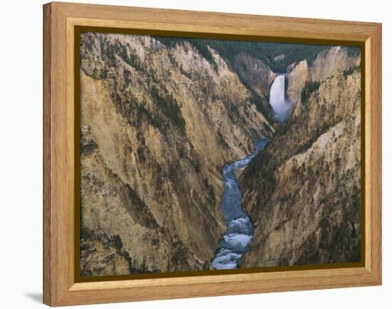 River Flowing Through Canyon, Lower Falls, Yellowstone River, Yellowstone National Park, Wyoming-Scott T. Smith-Framed Premier Image Canvas